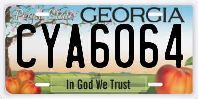 GA license plate CYA6064