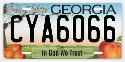GA license plate CYA6066