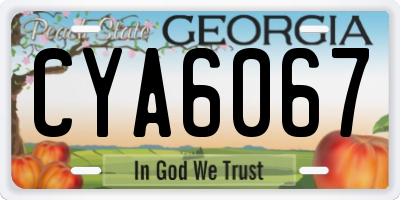 GA license plate CYA6067