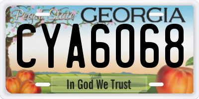 GA license plate CYA6068
