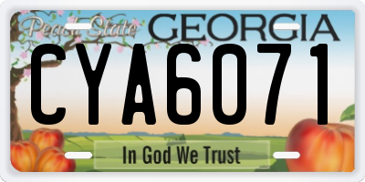 GA license plate CYA6071