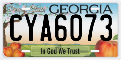 GA license plate CYA6073