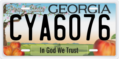 GA license plate CYA6076