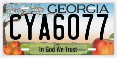 GA license plate CYA6077