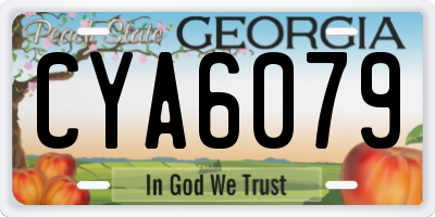 GA license plate CYA6079
