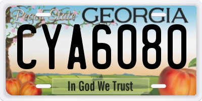 GA license plate CYA6080