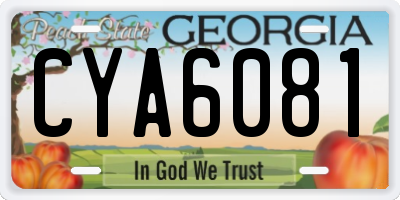 GA license plate CYA6081