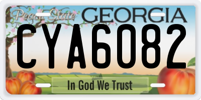 GA license plate CYA6082