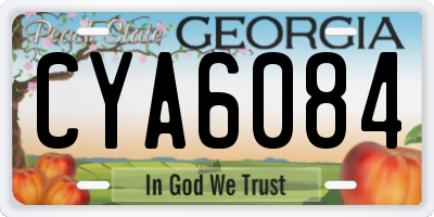 GA license plate CYA6084