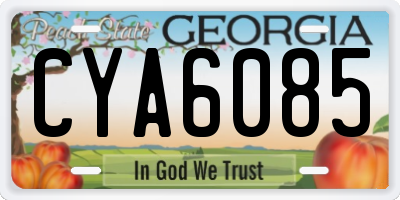 GA license plate CYA6085