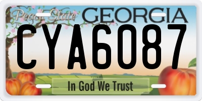 GA license plate CYA6087