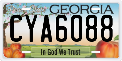 GA license plate CYA6088
