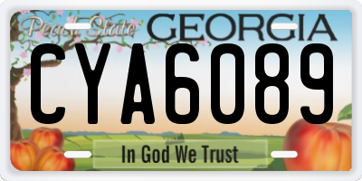 GA license plate CYA6089