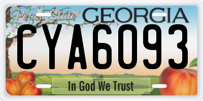 GA license plate CYA6093
