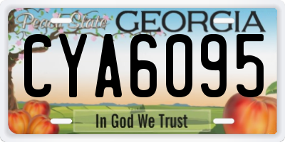 GA license plate CYA6095