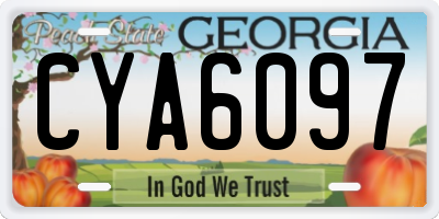 GA license plate CYA6097