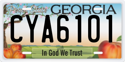 GA license plate CYA6101