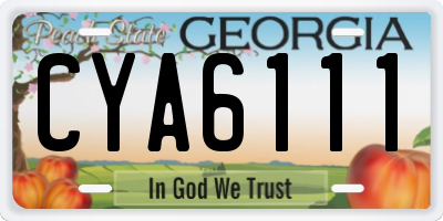 GA license plate CYA6111