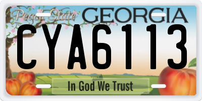 GA license plate CYA6113