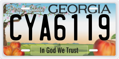 GA license plate CYA6119