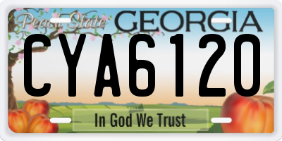 GA license plate CYA6120