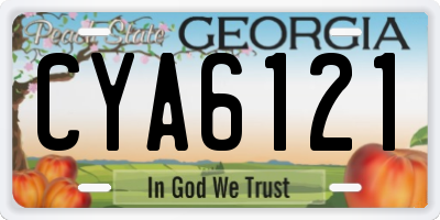 GA license plate CYA6121