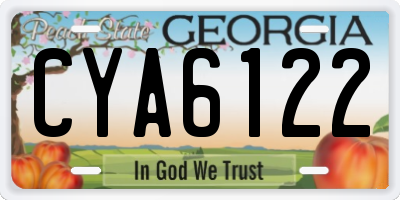 GA license plate CYA6122