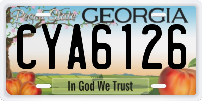 GA license plate CYA6126