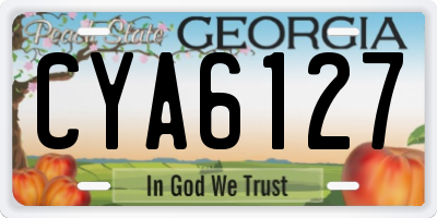 GA license plate CYA6127