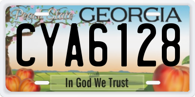 GA license plate CYA6128