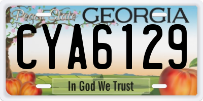 GA license plate CYA6129
