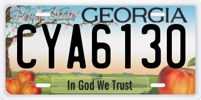 GA license plate CYA6130