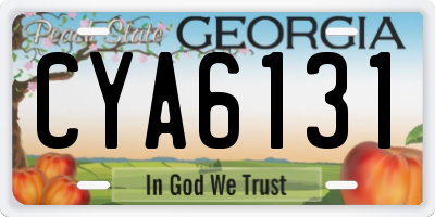 GA license plate CYA6131