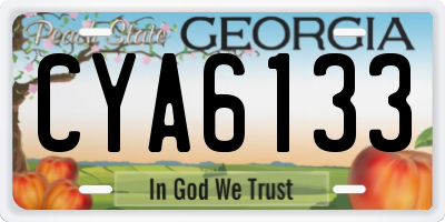GA license plate CYA6133