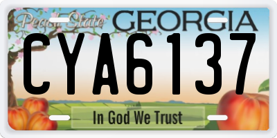 GA license plate CYA6137