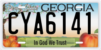 GA license plate CYA6141