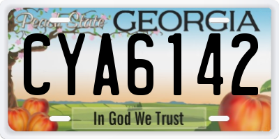 GA license plate CYA6142