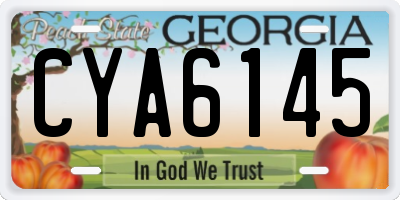 GA license plate CYA6145