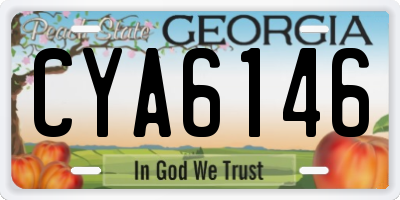 GA license plate CYA6146
