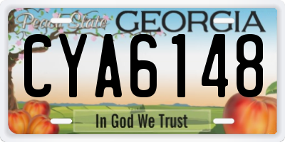 GA license plate CYA6148