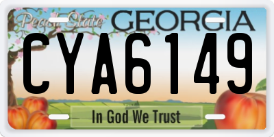 GA license plate CYA6149