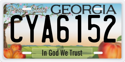 GA license plate CYA6152