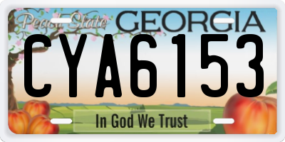 GA license plate CYA6153