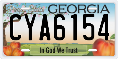 GA license plate CYA6154