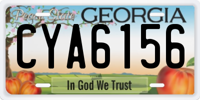 GA license plate CYA6156