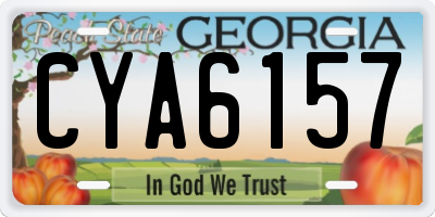 GA license plate CYA6157