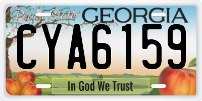 GA license plate CYA6159