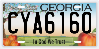 GA license plate CYA6160