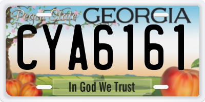 GA license plate CYA6161