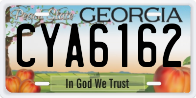 GA license plate CYA6162